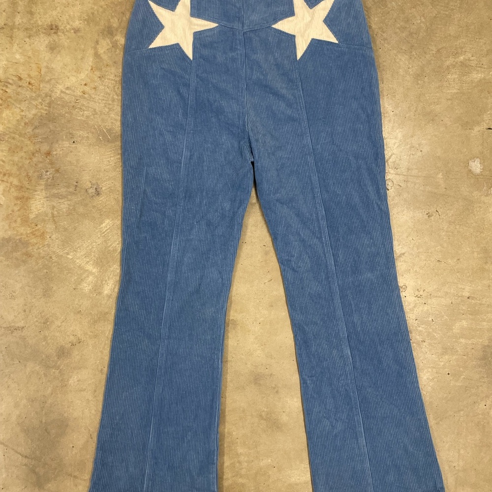 High Waisted  Blue Star on butt pockets Flare Jeans by Nasty Gal Size 12